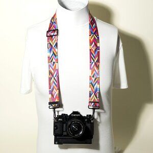 Red Blue Yellow 26-48" Adjustable Camera Neck Strap 1.5" Wide D-RIng Mount